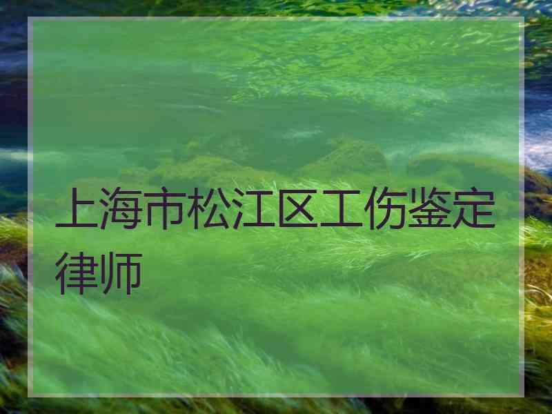 上海市松江区工伤鉴定律师