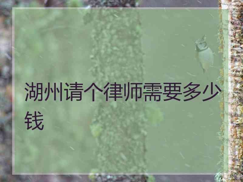 湖州请个律师需要多少钱