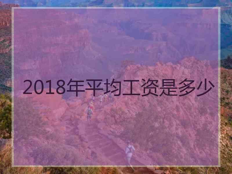2018年平均工资是多少