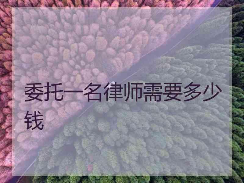 委托一名律师需要多少钱