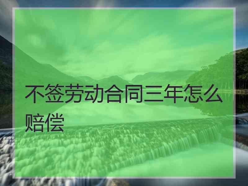 不签劳动合同三年怎么赔偿