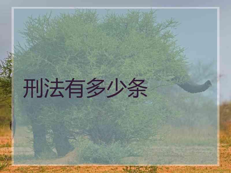 刑法有多少条