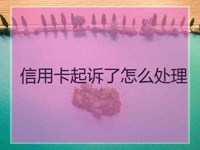 信用卡起诉了怎么处理