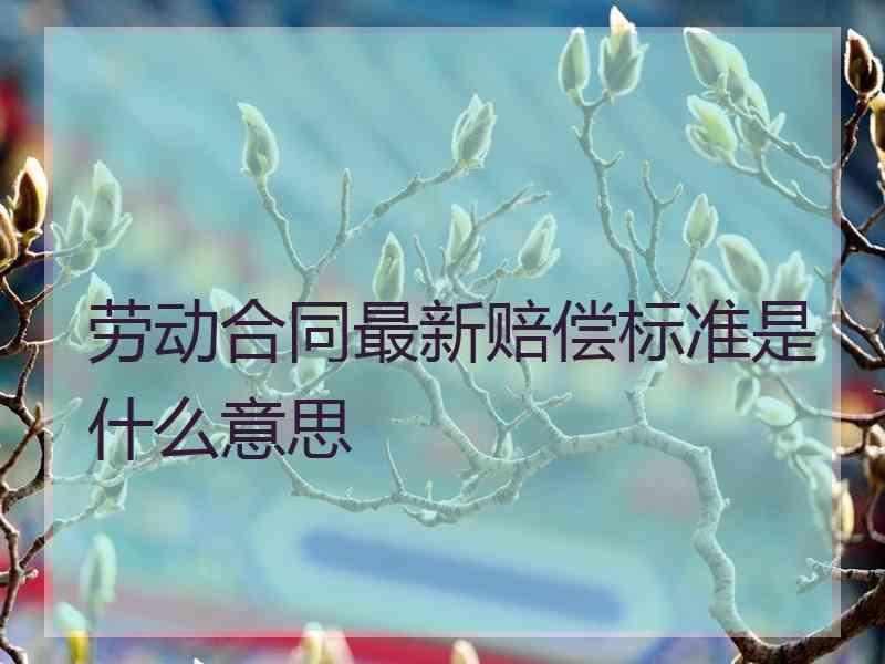 劳动合同最新赔偿标准是什么意思