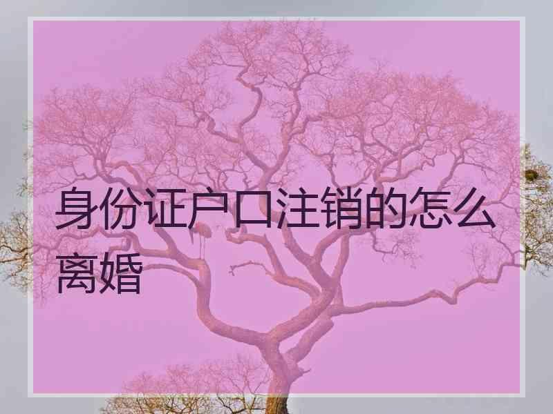 身份证户口注销的怎么离婚