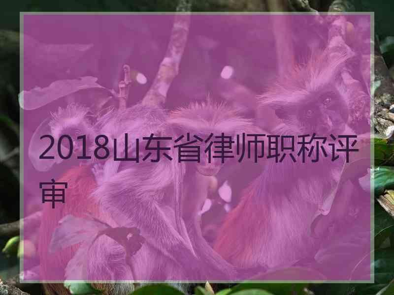 2018山东省律师职称评审