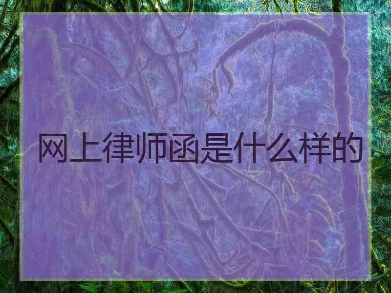 网上律师函是什么样的