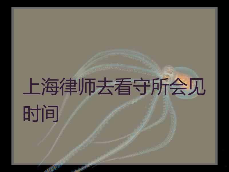 上海律师去看守所会见时间