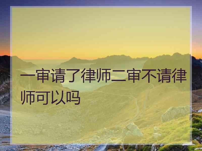 一审请了律师二审不请律师可以吗