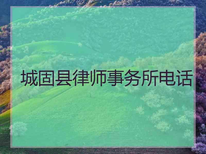 城固县律师事务所电话