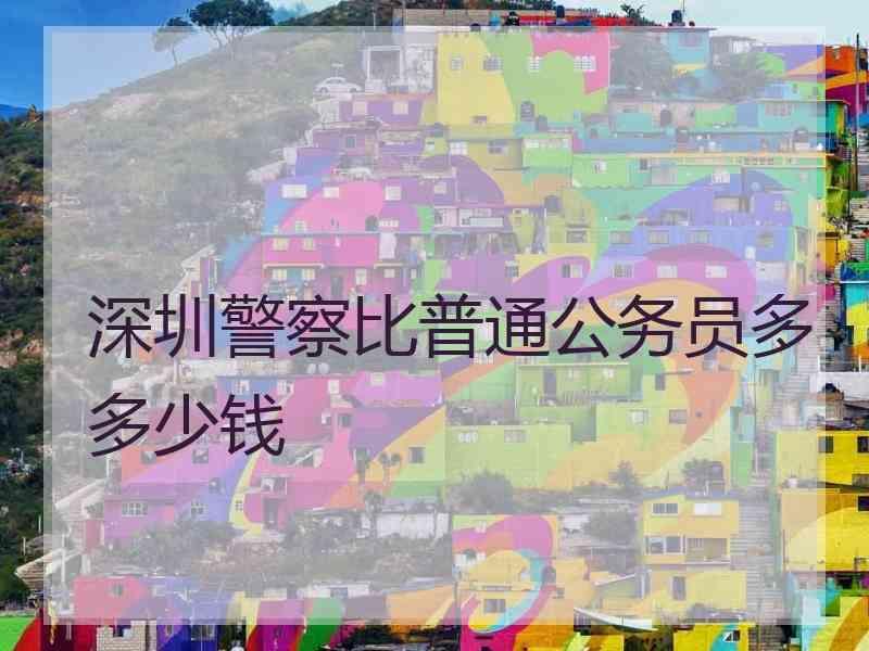 深圳警察比普通公务员多多少钱