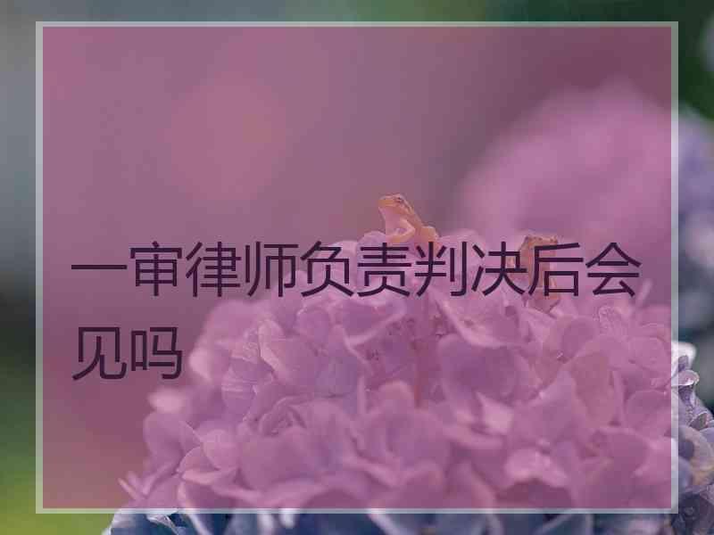 一审律师负责判决后会见吗