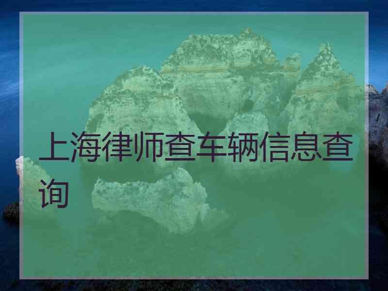 上海律师查车辆信息查询