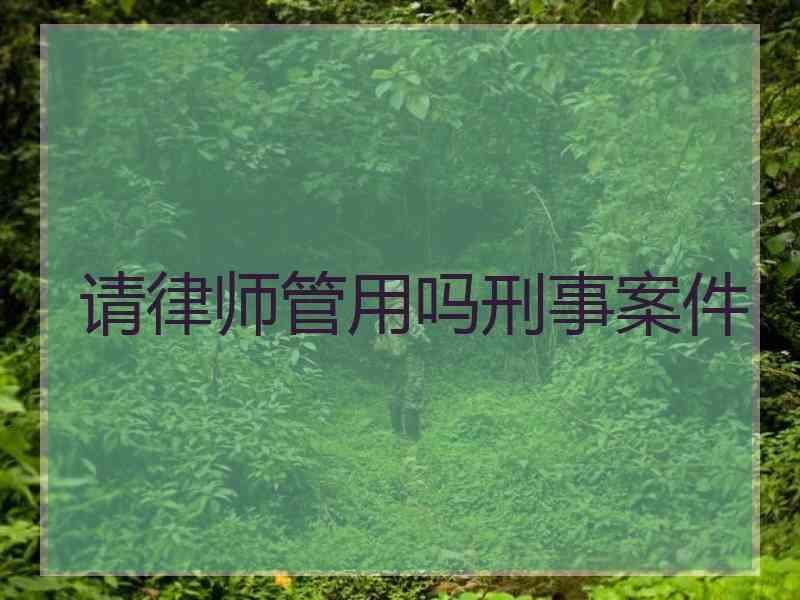 请律师管用吗刑事案件