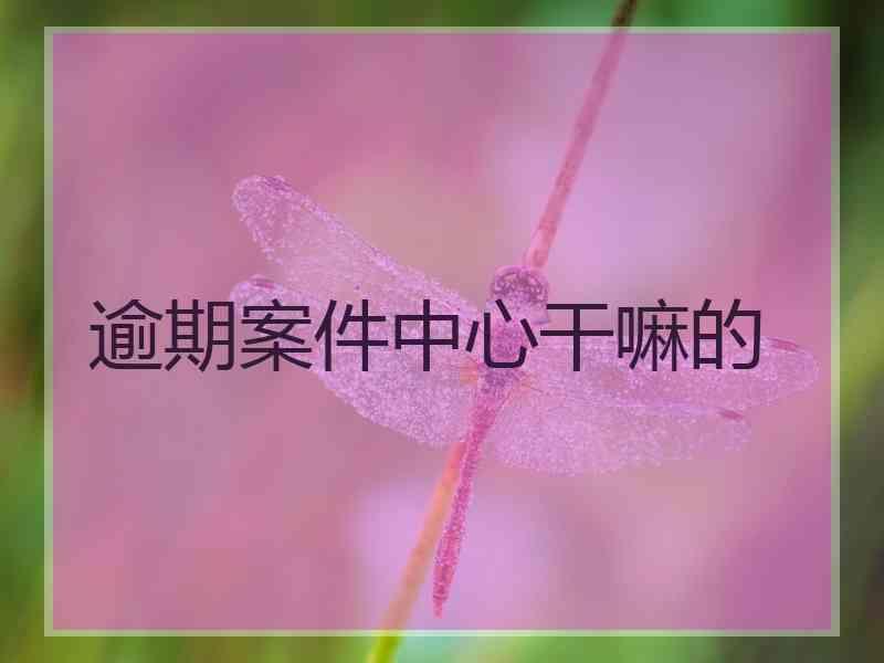 逾期案件中心干嘛的