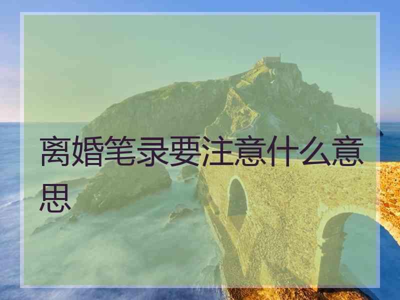 离婚笔录要注意什么意思