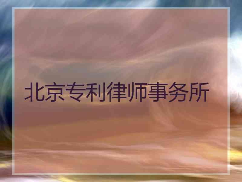 北京专利律师事务所