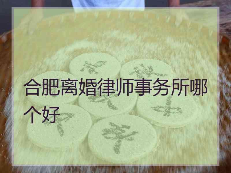 合肥离婚律师事务所哪个好