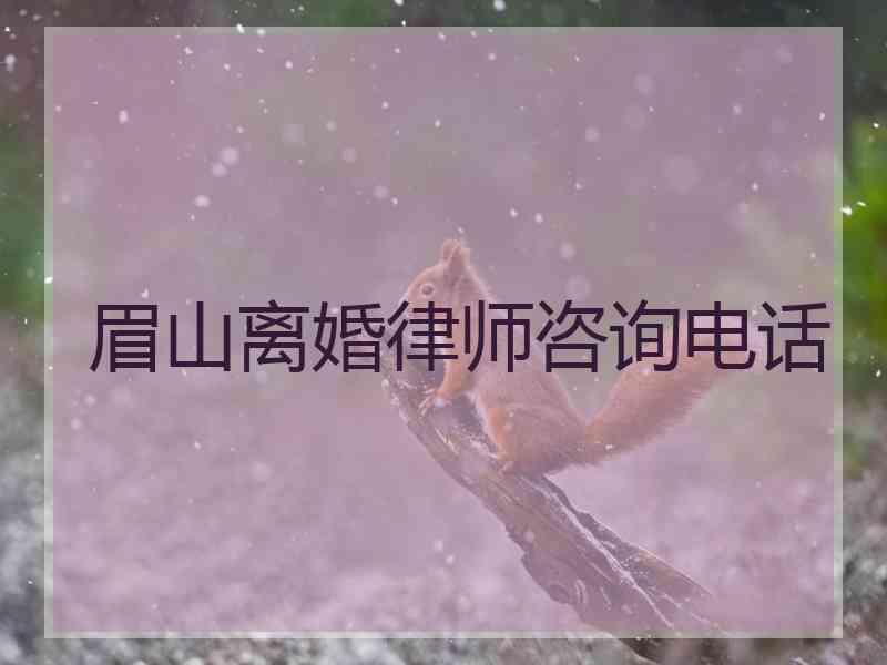 眉山离婚律师咨询电话