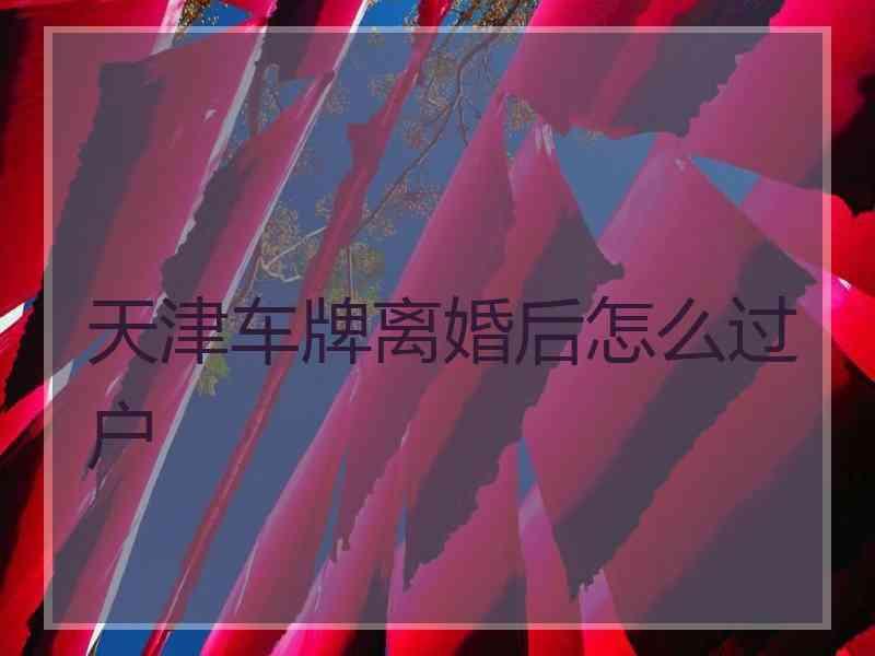 天津车牌离婚后怎么过户