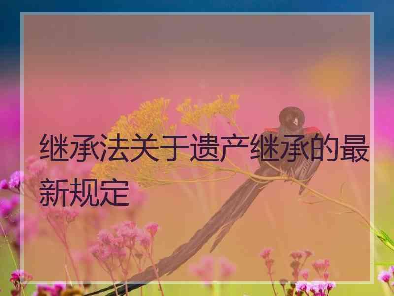 继承法关于遗产继承的最新规定