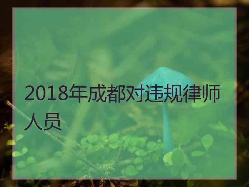 2018年成都对违规律师人员