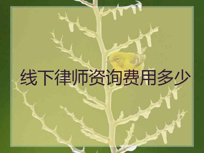 线下律师资询费用多少