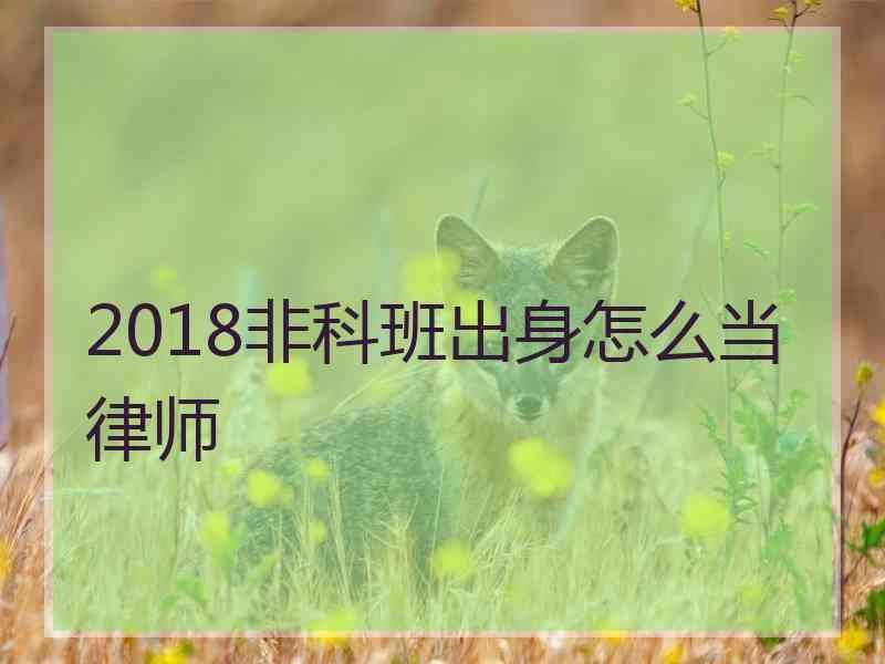 2018非科班出身怎么当律师