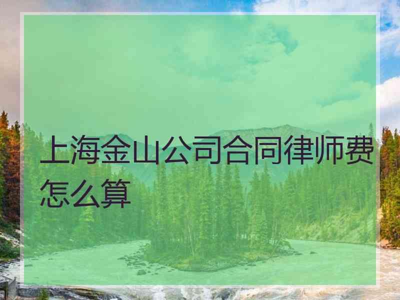 上海金山公司合同律师费怎么算