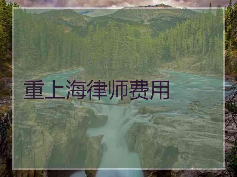 重上海律师费用