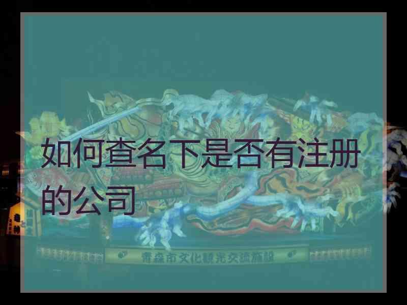 如何查名下是否有注册的公司