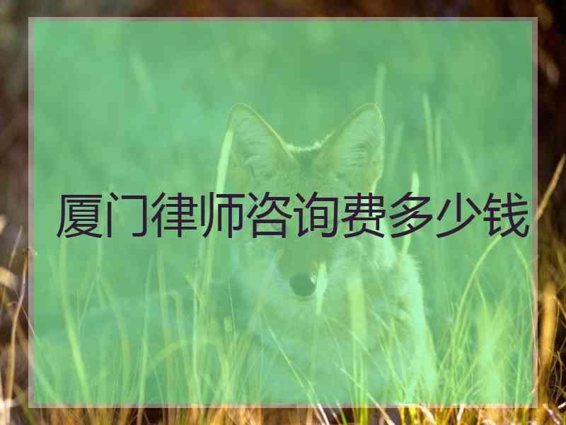 厦门律师咨询费多少钱