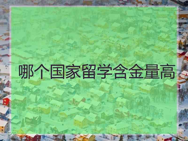 哪个国家留学含金量高