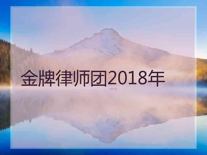 金牌律师团2018年