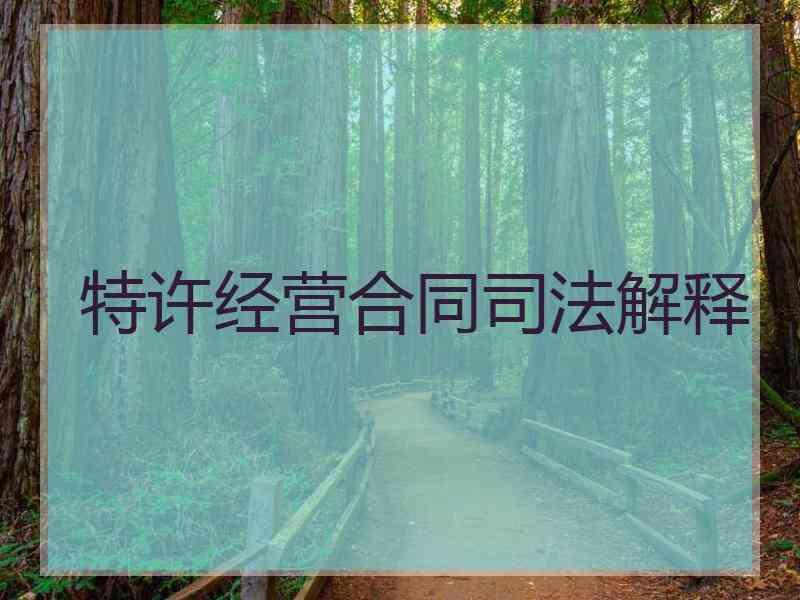 特许经营合同解释
