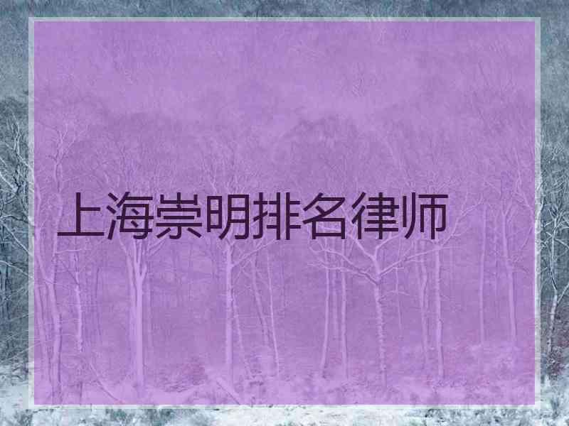 上海崇明排名律师