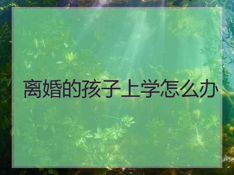 离婚的孩子上学怎么办