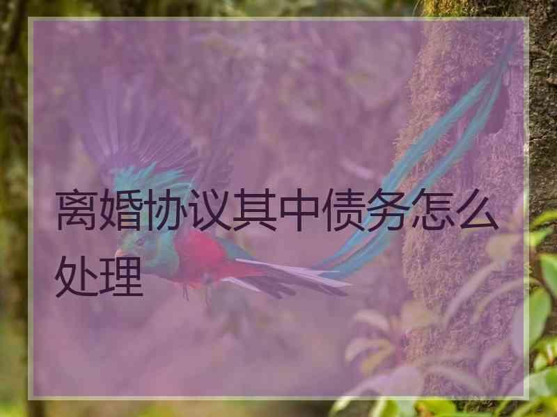 离婚协议其中债务怎么处理