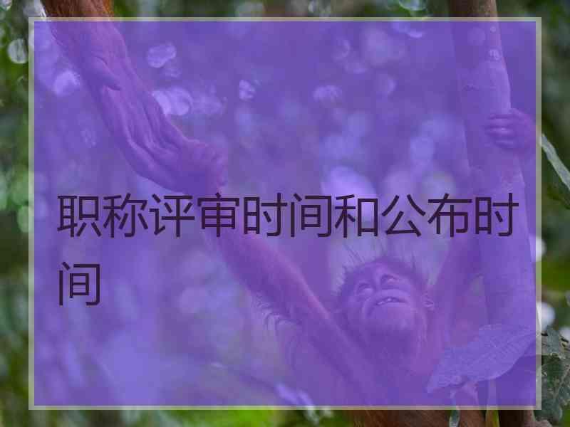 职称评审时间和公布时间