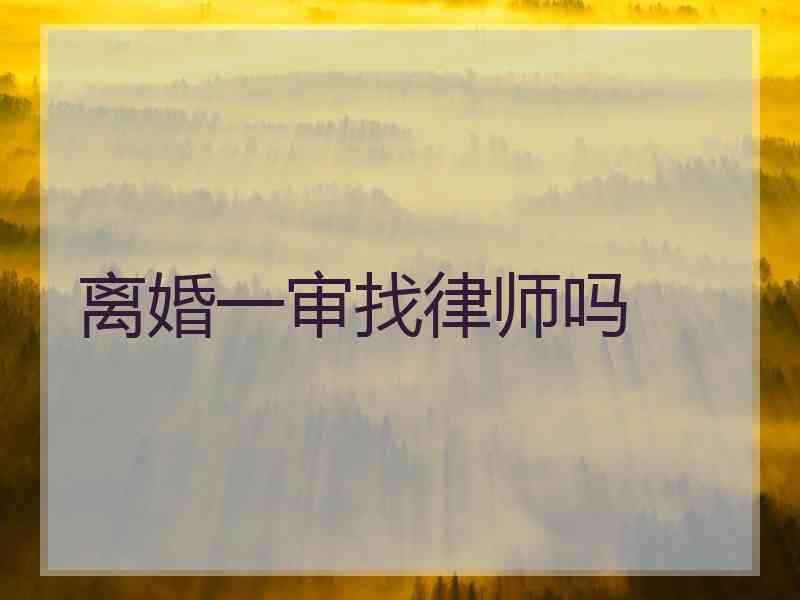 离婚一审找律师吗