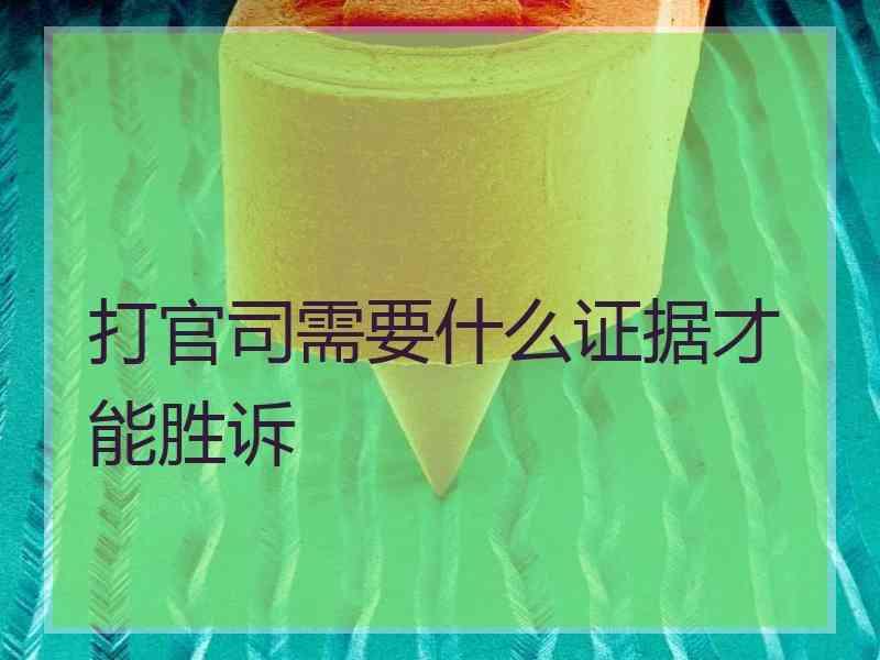 打官司需要什么证据才能胜诉