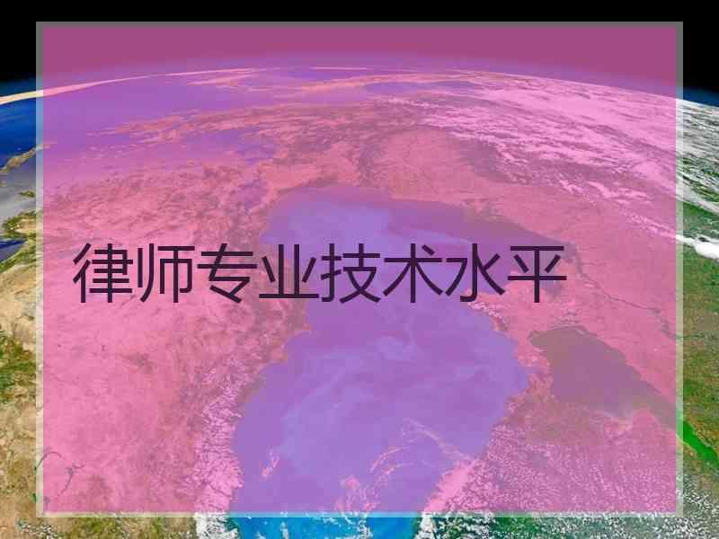 律师专业技术水平 律师专业技术水平