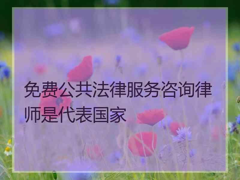 免费公共法律服务咨询律师是代表国家