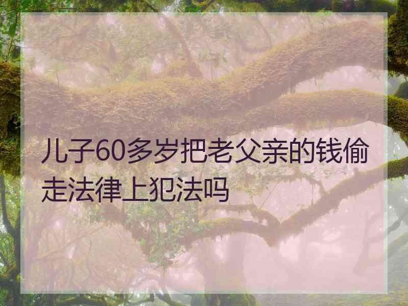 儿子60多岁把老父亲的钱偷走法律上犯法吗