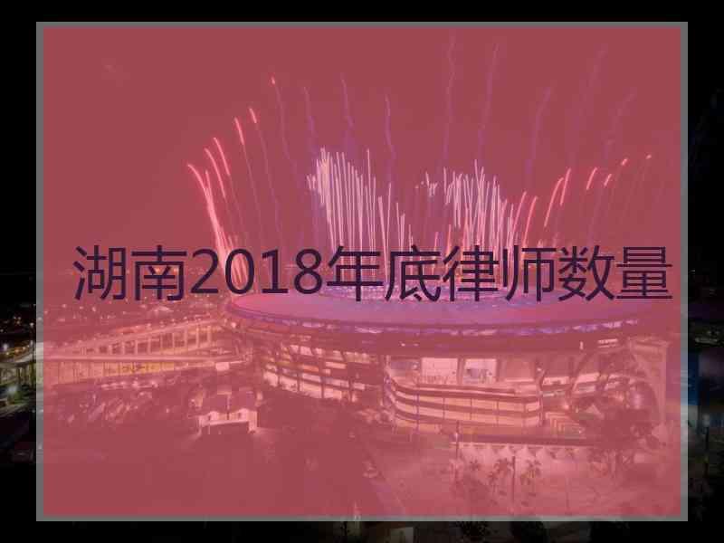 湖南2018年底律师数量