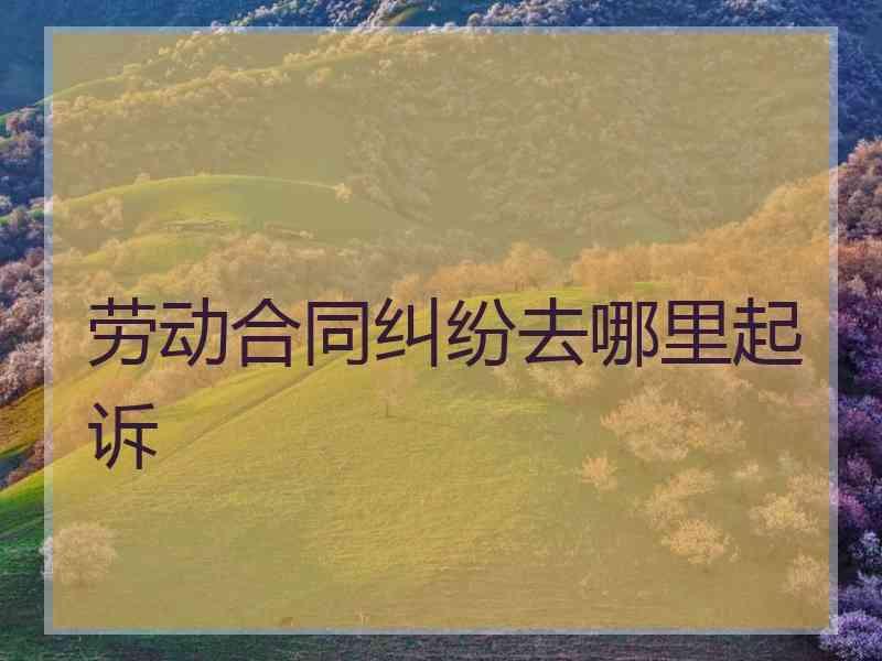 劳动合同纠纷去哪里起诉