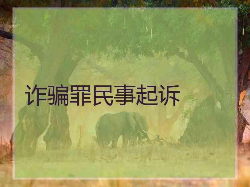 诈骗罪民事起诉