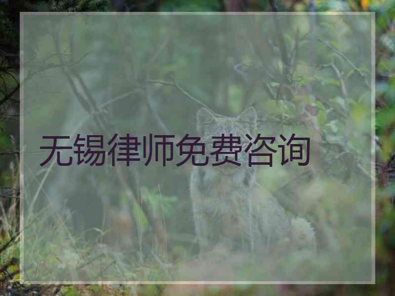 无锡律师免费咨询