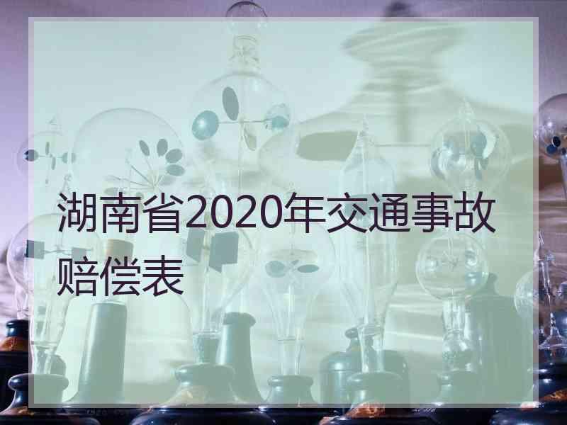 湖南省2020年交通事故赔偿表