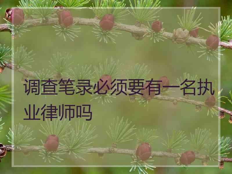 调查笔录必须要有一名执业律师吗